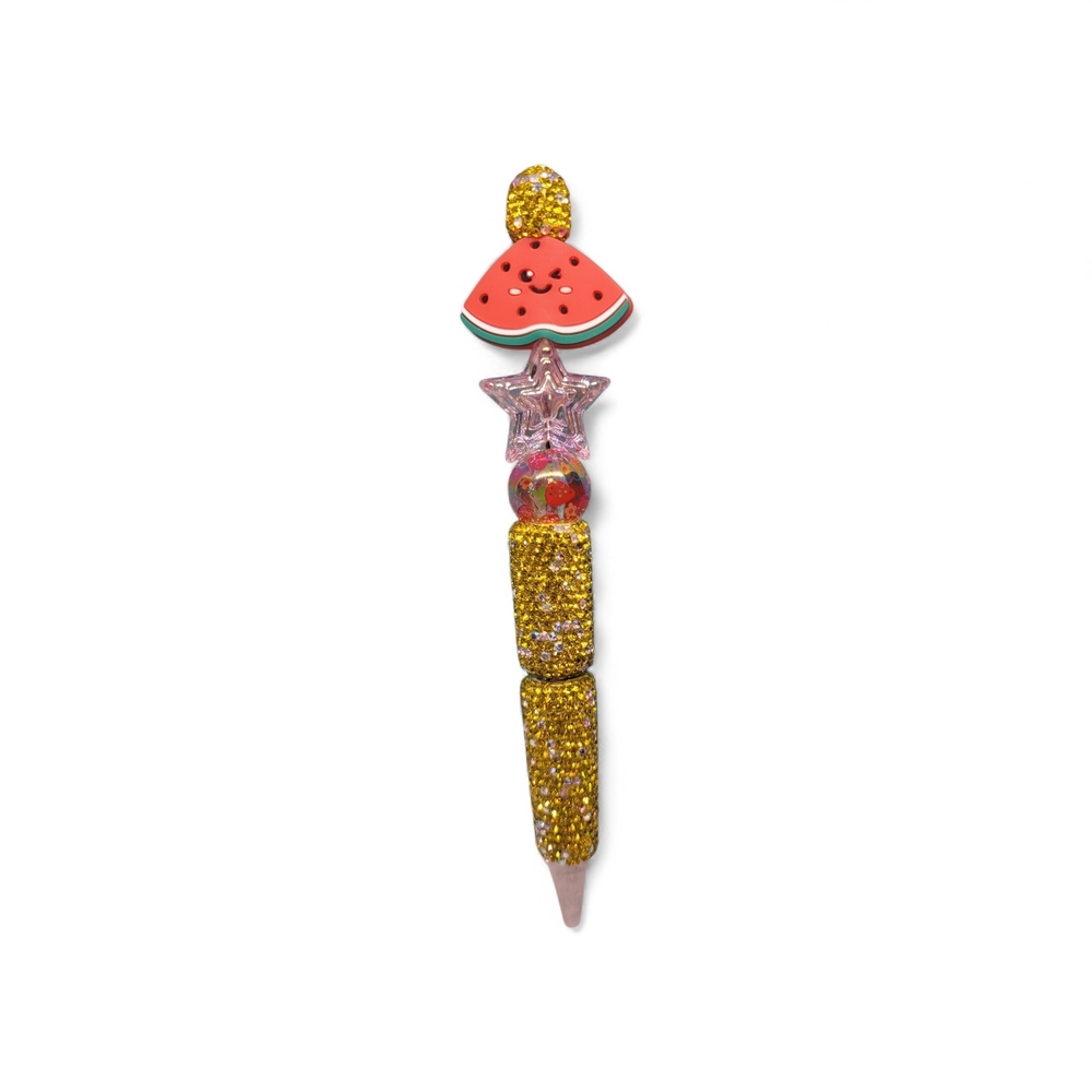 Watermelon and Star Beaded Pen